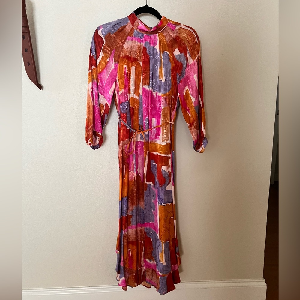 ANTHROPOLOGIE MULTICOLOR MIDI DRESS
